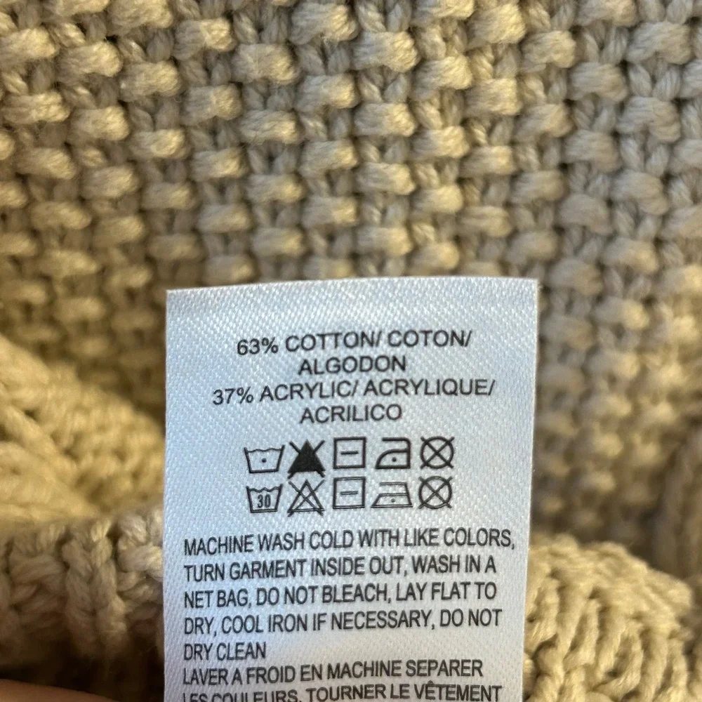 Lucky Brand Mens Cream Cable Knit Full Zip‎ Cardigan Sweater XL